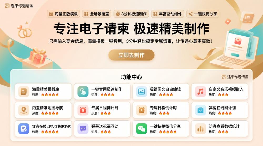 聚会电子邀请函天花板！模板多+风格活+制作快+分享灵，小白也能零压力上手